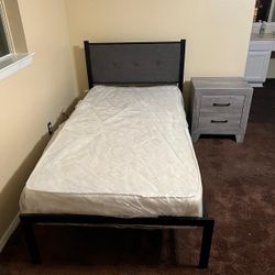 Twin Bed w Mattress (new) 