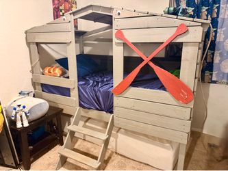 Twin size wooden boys bed