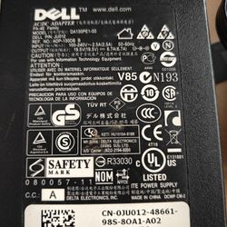 Dell 130watt 3 Prong Ac Adapter 6ft  Power Cord 