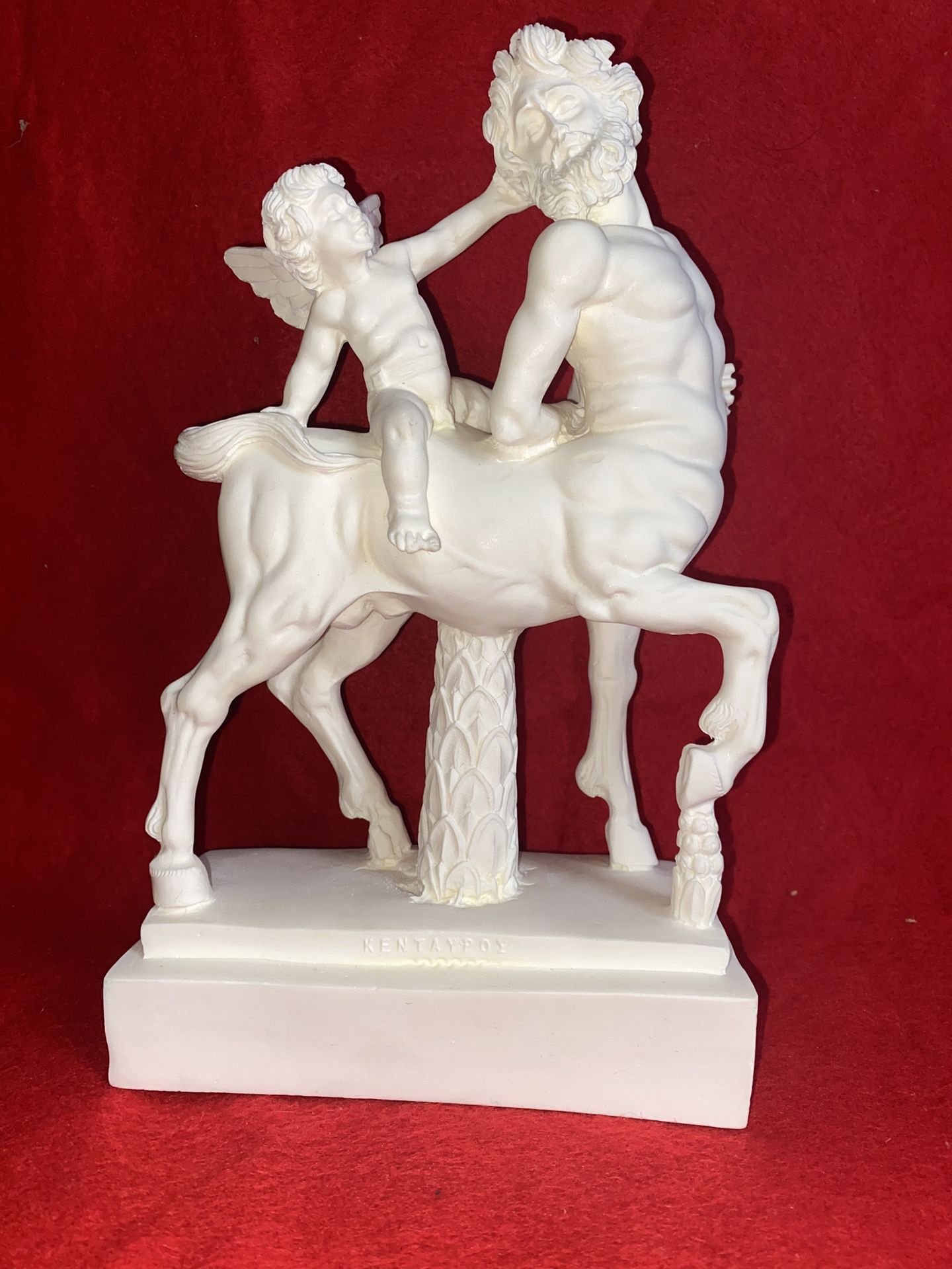 Vintage 9.5 Inch x 5.5 Inch Alabaster Greek Centaur Imported From Greece