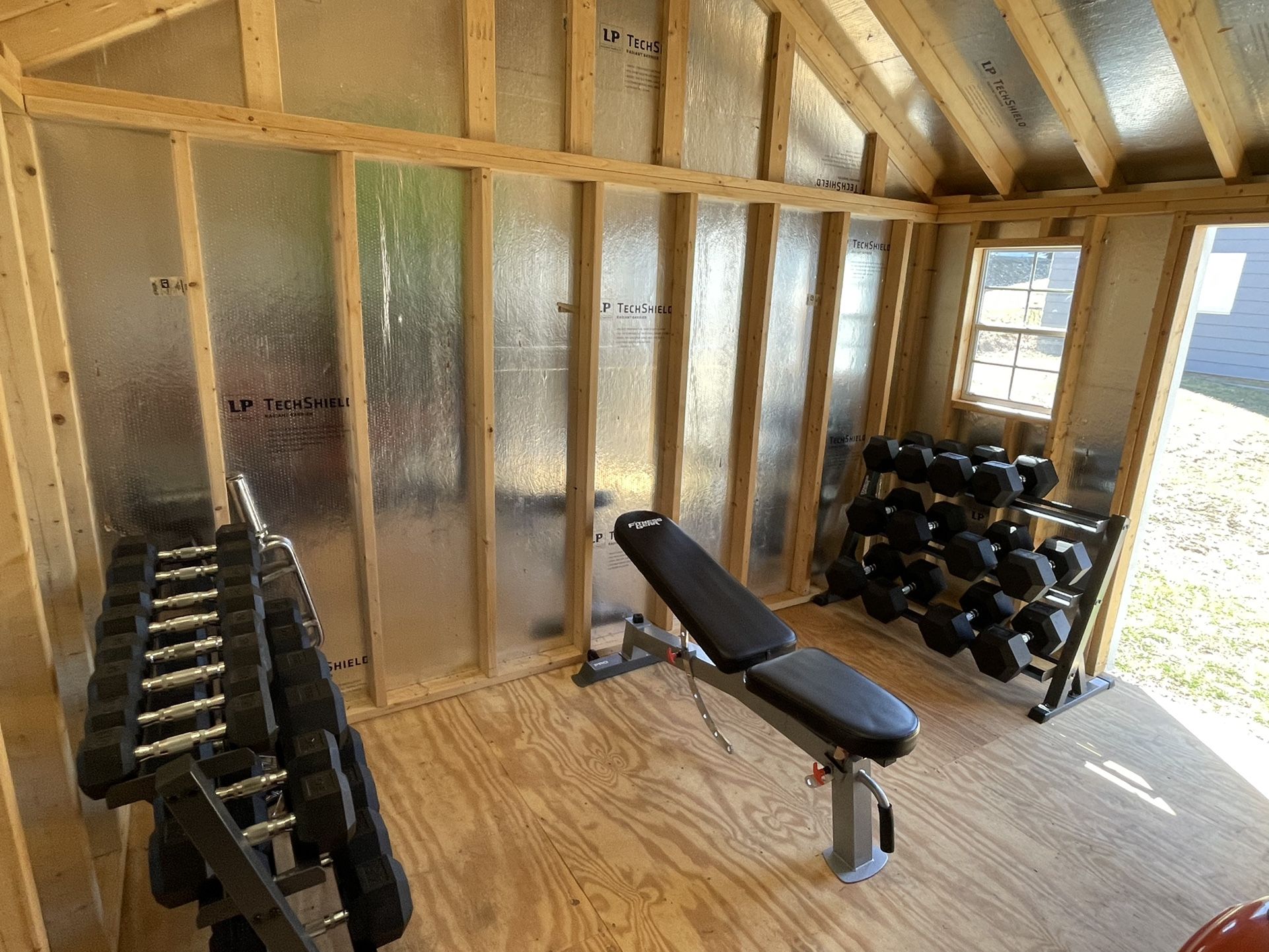 Rubber Hex Dumbbell set WITH RACKS, 10-85lbs /Inline Bench Sold Separate