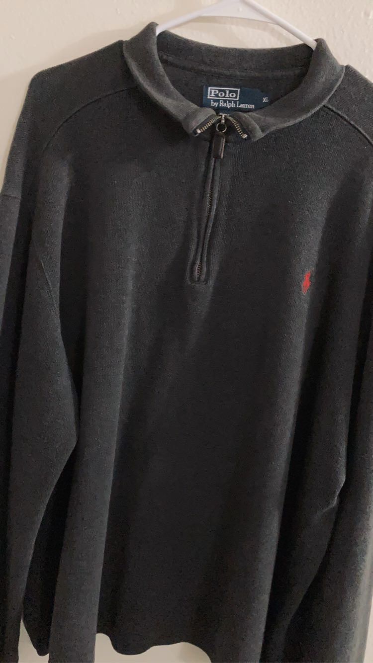 Dark Grey Polo Ralph Lauren Turtle Neck Half Zip Sweater (Pickup Only)