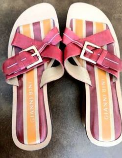 Gianni Bini Cushioned Wedge With Leather Buckles