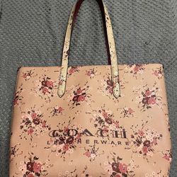 Coach Leatherware Flower Tote Rose Pink Cream