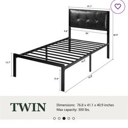 Twin Bed Frame + Mattress 