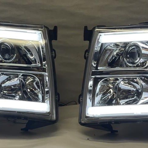 LED DRL Projector Headlights Luces Micas Calaveras Faros 2007 to 2013 Chevrolet Silverado 