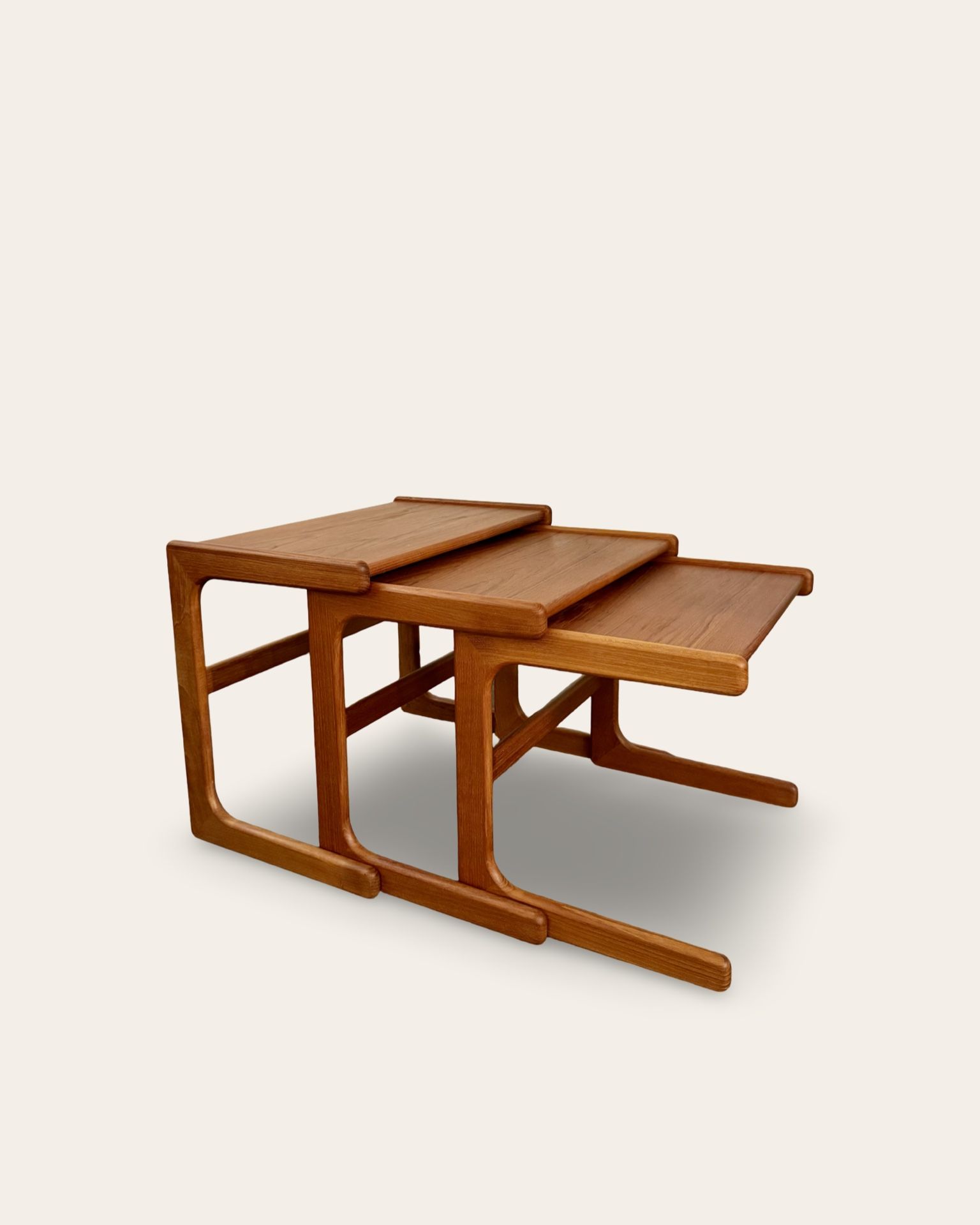 Vintage 1960s MCM Set of 3 Nesting Tables by Salin Nyborg Møbler