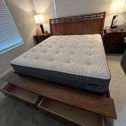 Wisteria King bed frame with storage, including king mattress