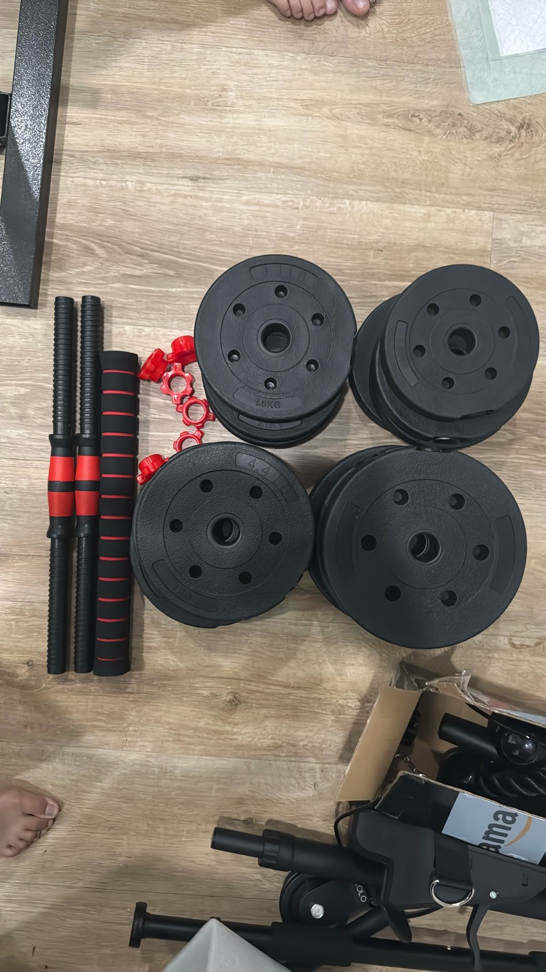 Adjustable-Dumbbells-Sets,Free Weights-Dumbbells Set of 2 Convertible To Barbell A Pair of Lightweight for Home Gym,Women and Men Equipment