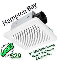 Hampton Bay
50 CFM Wall/Ceiling Mount Roomside Installation Bathroom Exhaust Fan, ENERGY STAR