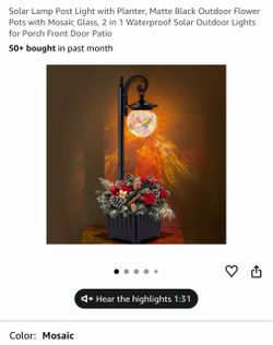 Solar Lamp Post Light with Planter