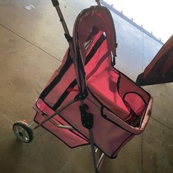 Pet Stroller Cat Dog Cage Stroller Travel Folding Carrier,Pink