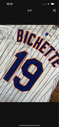 White Pinstripe Bichette Mets Jersey