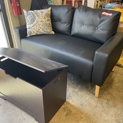 Black Loveseat New 