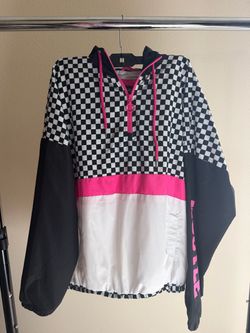 Checkered Windbreaker Anorak Jacket