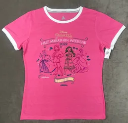 Disney Princess Passholder Half Marathon Weekend 2022 Pink Tee Women's Sz S NWT