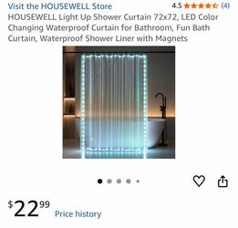 HOUSEWELL Light Up Shower Curtain