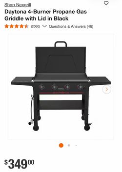 Shop Nexgrill Daytona 4-Burner Propane Gas Griddle with Lid in Black
