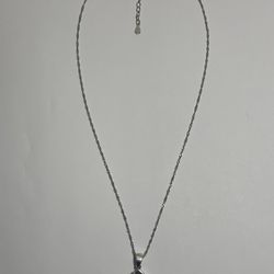 Sterling 925 Silver And Abalone Dolphin Pendant 18” Silver Chain