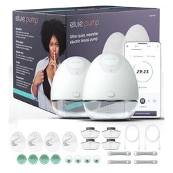 NEW Elvie Double Wearable Breast Pump + Accessories + Catch