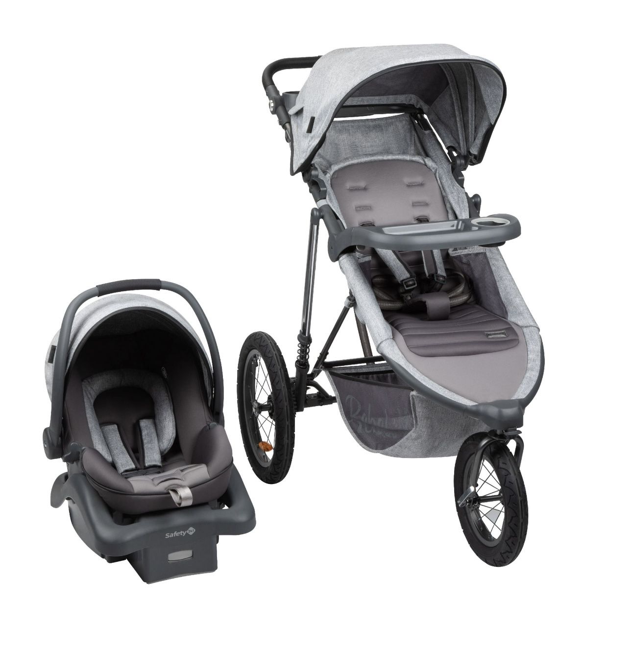 EXCELLENT CONDITION - Monbebe Rebel II  All in One Travel System Stroller with Rear-Facing Infant Car Seat, Soho