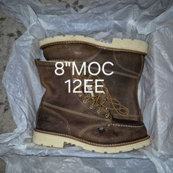 THOROGOOD 💯 LEATHER 8"MOC STEEL TOE LACE UP BOOTS 