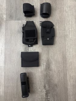 Black Tactical Duty Belt Pouch Set