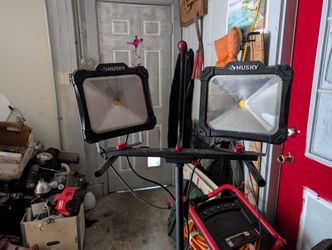 Dual Husky Work Lights On Stand 