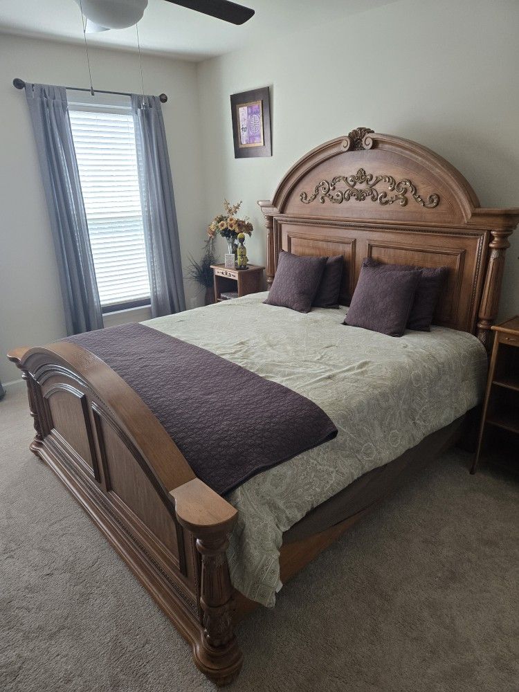 *SOLID WOOD* Bedroom Set with Side Tables