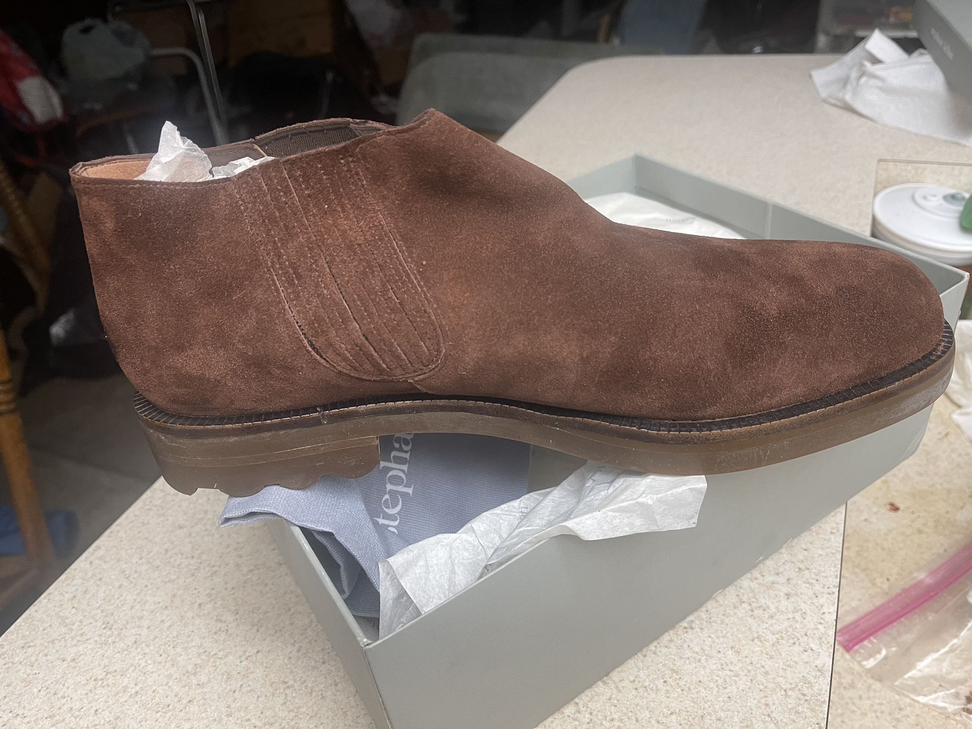 NEW VINTAGE Stephane Kelian brown suede casual shoes sz 12.5