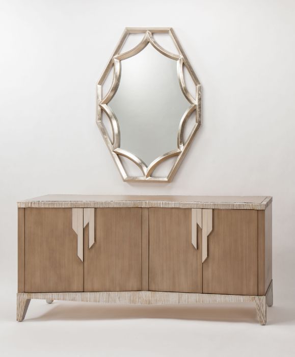 Beautiful Hand-Painted Cabinet – Warm Oak & Silver Wash Finish – On Special Now!