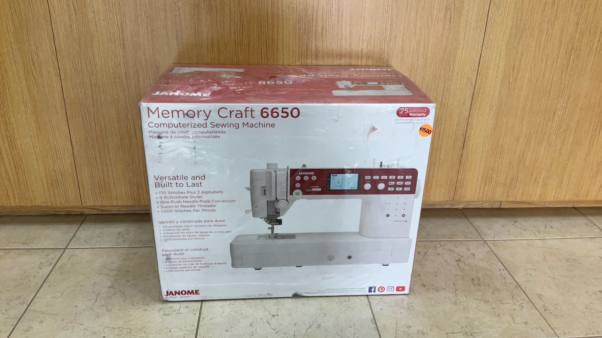 JANOME MEMORY CRAFT 6650 COMPUTERIZED SEWING MACHINE.