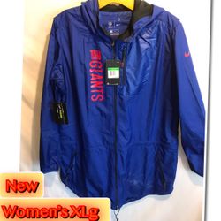 Brand New Nike NFL New York Giants Women’s Packable hooded size XL