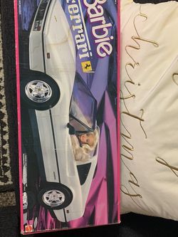 BARBIE FERRARI ( ORIGINAL ) COLLECTOR Unopened Mattel Barbie Ferrari Vehicle "Fastback" Style Car 1988 SEALED WHITE