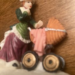 Christmas Village Mother W/ Stroller 