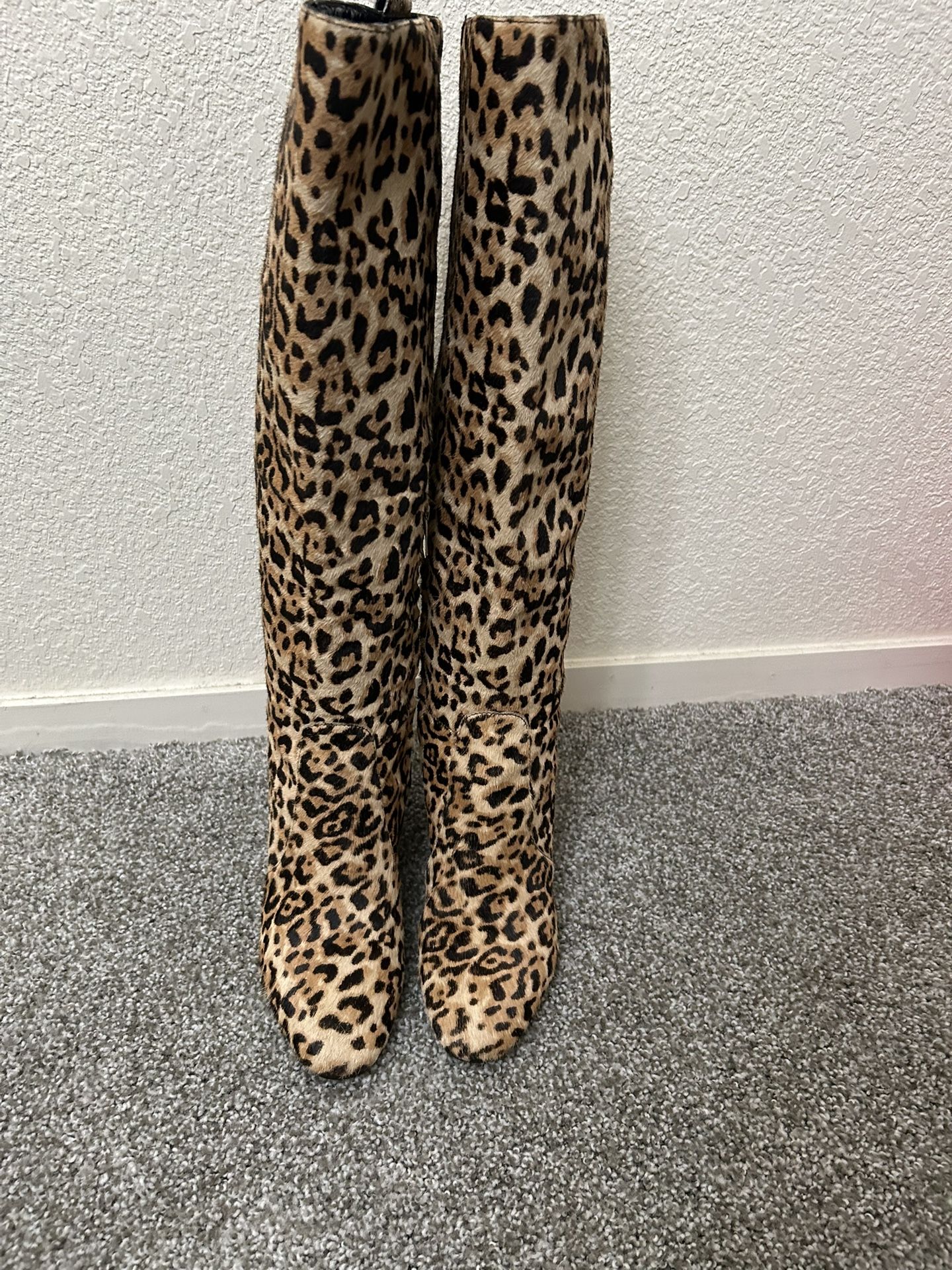 Womens Faux Leather Leopard Boots 