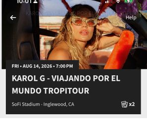 Karol G tickets Friday August 14 Sofi stadium