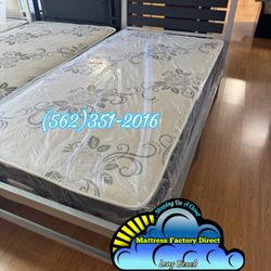 Twin Metal Bed Frame with Mattress Colchon 