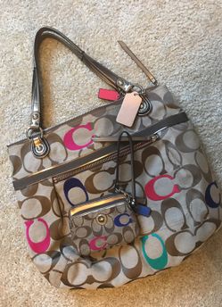 authentic coach purse and wristlet