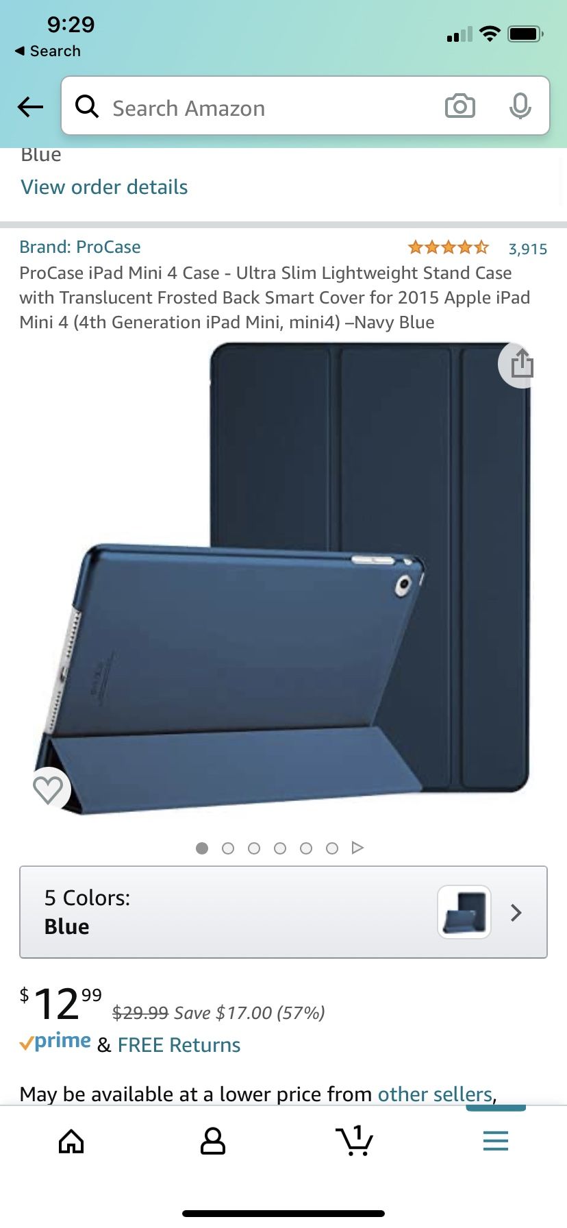 Blue iPad Mini Cover for Apple Mini #4
