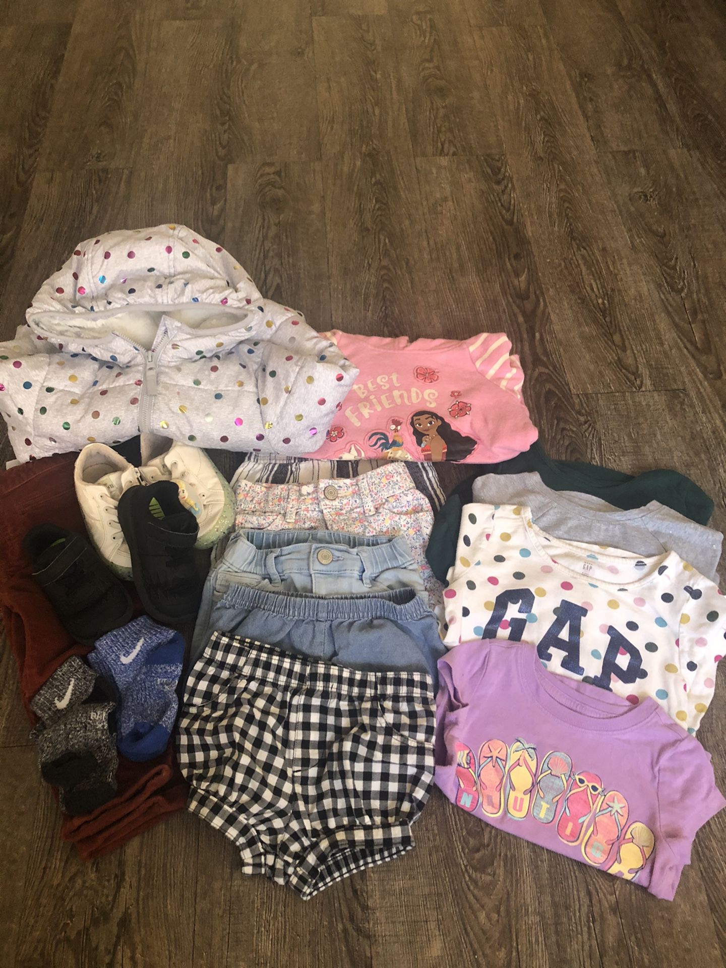 Gently used girl clothes and shoes.