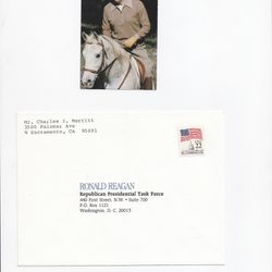 President Ronald Reagan Photographs| Secretary Signed Letters | mailing envelope