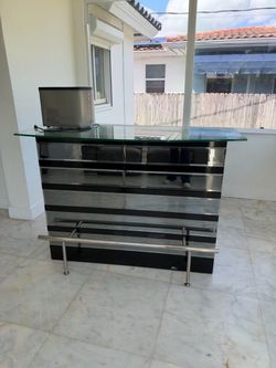 Modern Home Bar with Glass Top