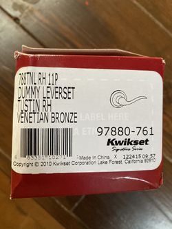 Kwikset Venetian bronze dummy door handle
