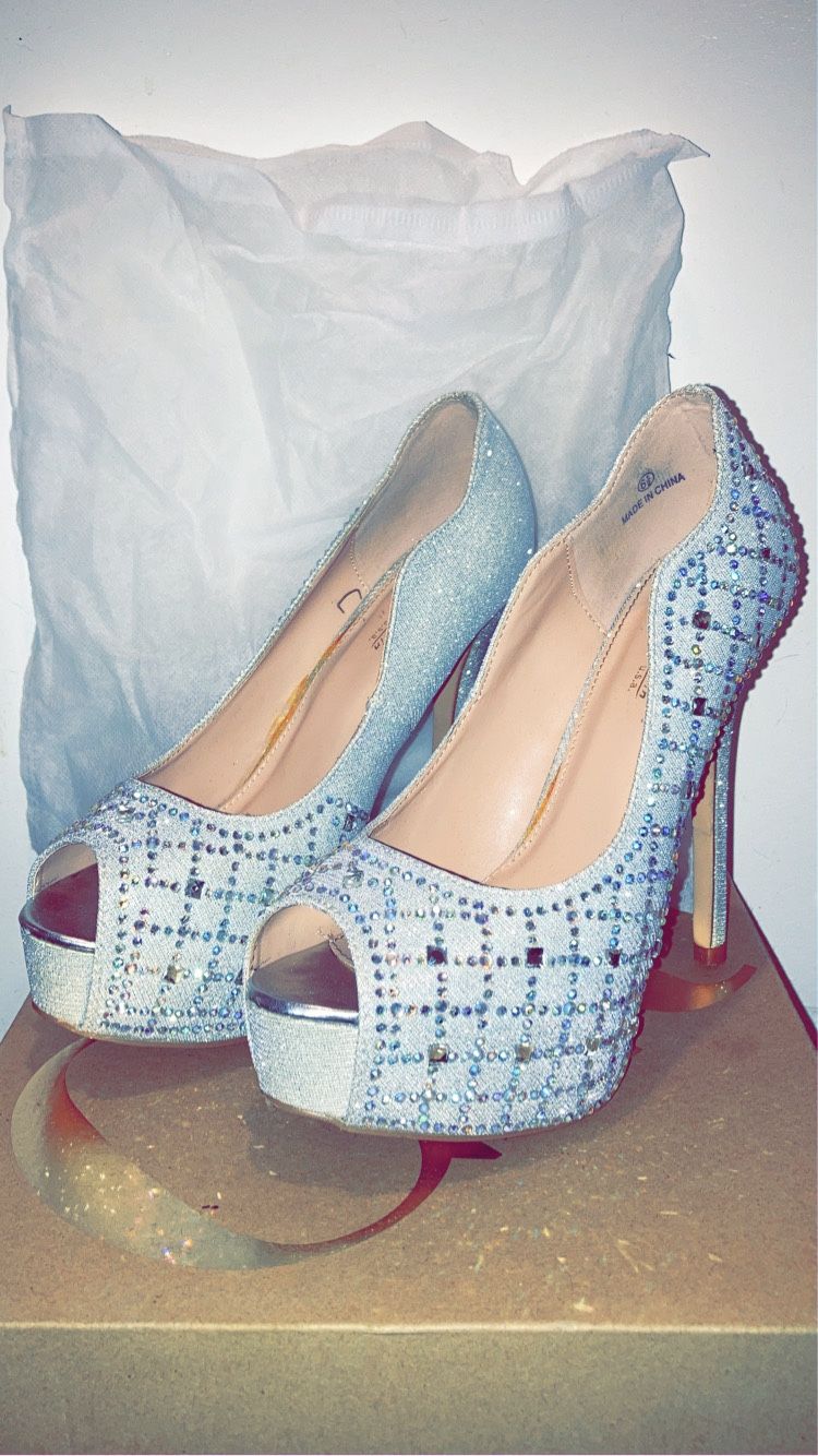 Silver Diamond Heels