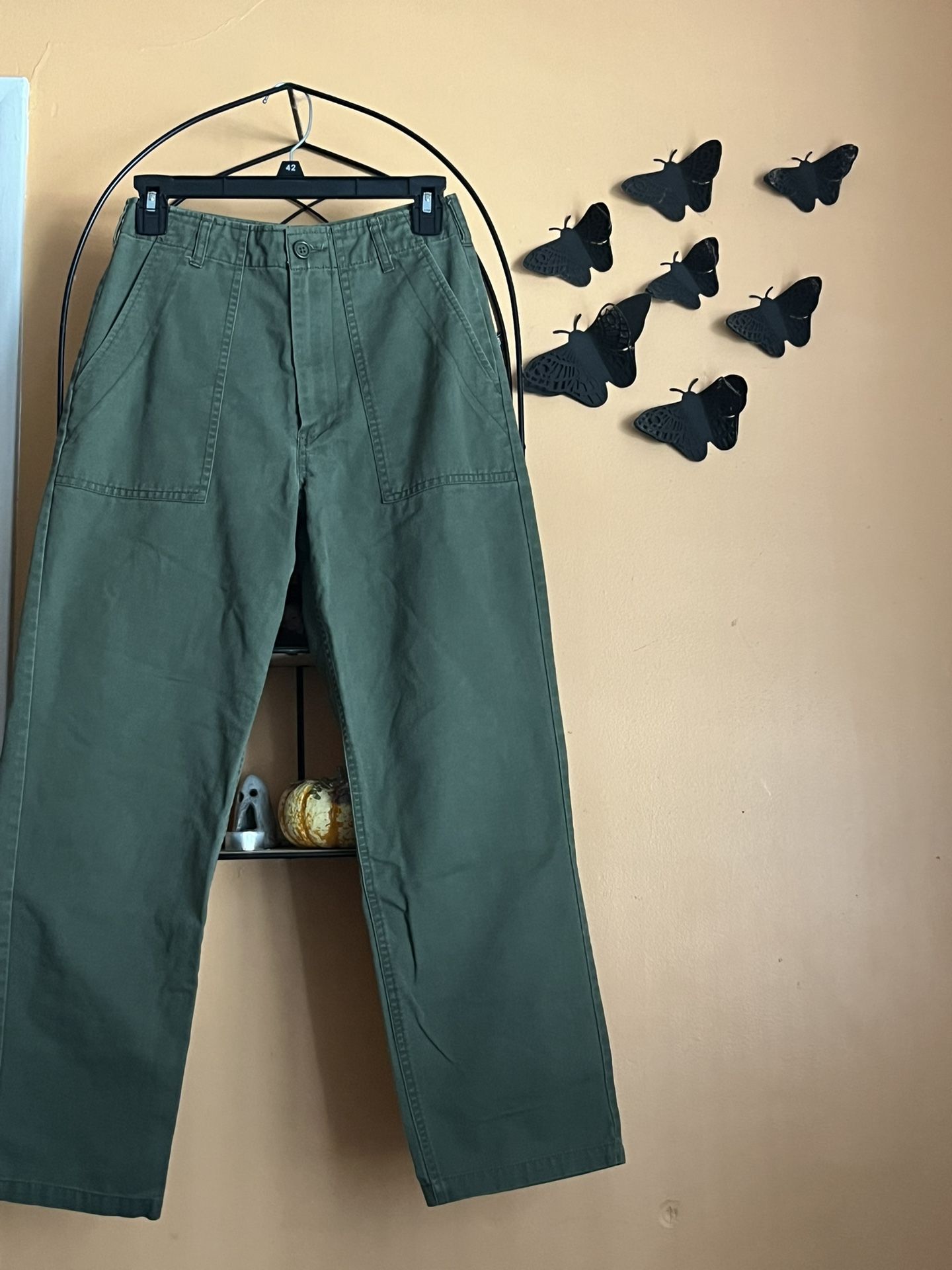 John Galt khaki green trousers