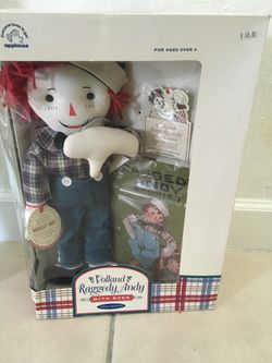 Volland Raggedy Andy doll with book