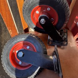 Heavy Duty 8” Swivel Caster Wheels (Pair) – Great Condition