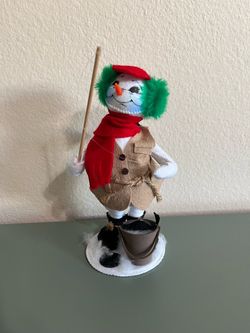 Annalee 2021 Snowman Fisherman 9”