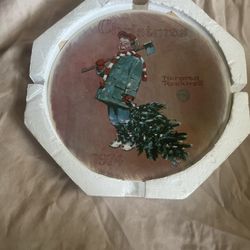 Authentic Christmas Painted Plate 